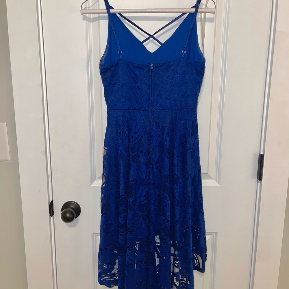 Teeze Me Royal Blue High Low Lace Dress - Picture 4 of 9